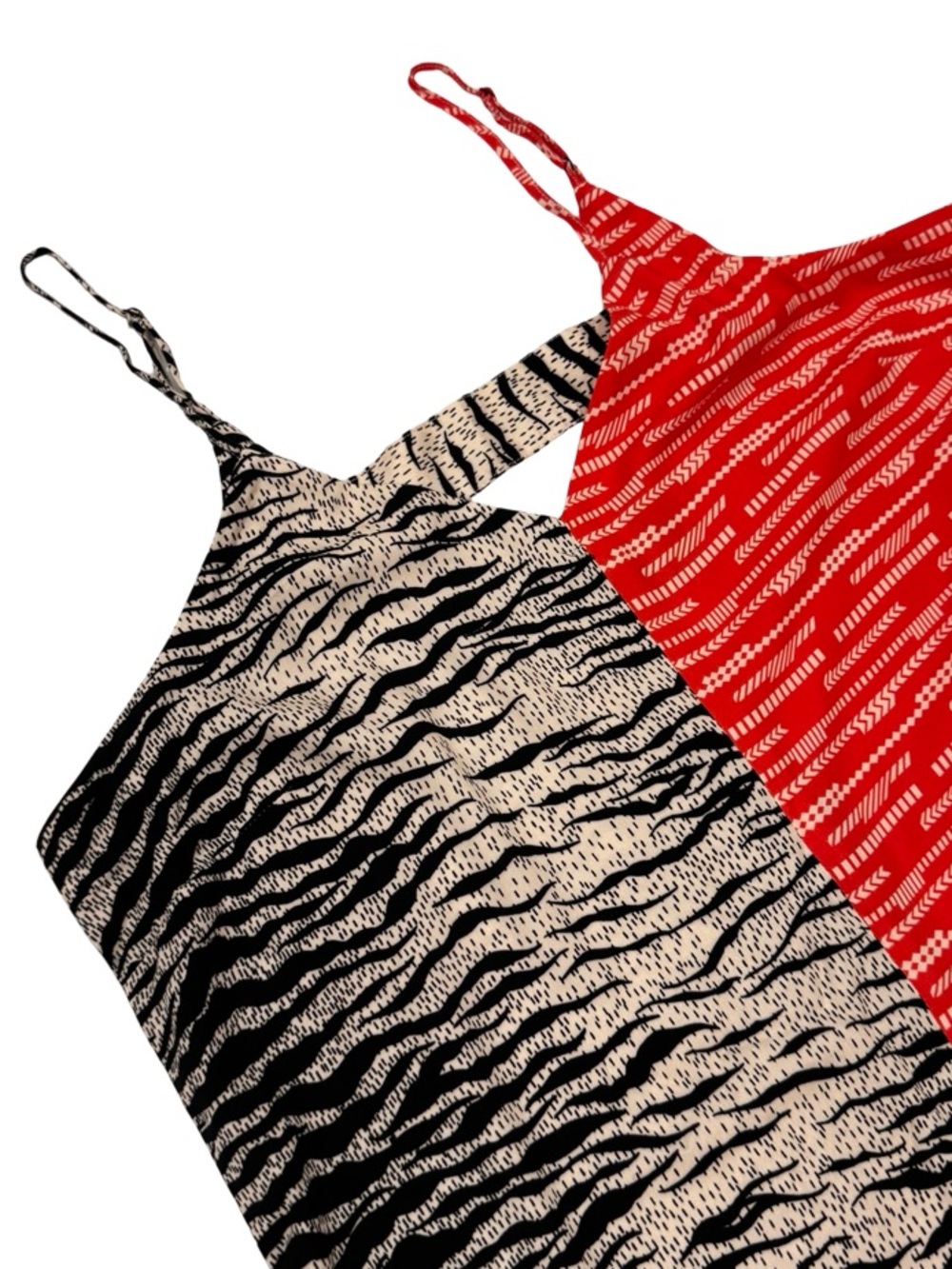 Anthropologie Two-Tone Red and Black Animal-Print Wide-Leg Jumpsuit - Picture 8 of 12